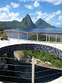 View of Infinity Pool in Jade Mountain Restaurant from Jade Mountain Observation Deck with Pitons